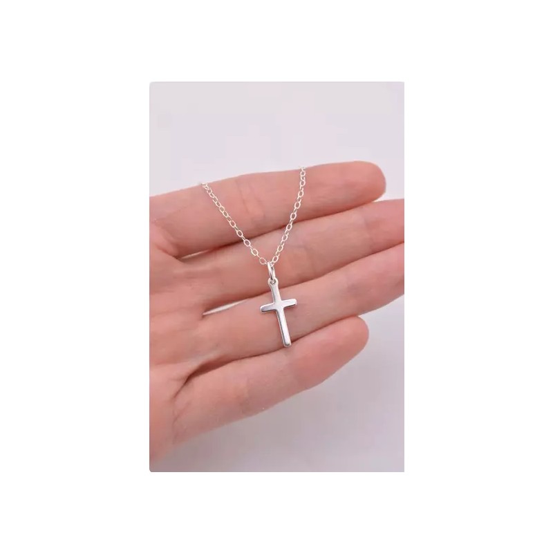 Fashion Jewelry MEN CASUAL CHRISTIAN RELIGIOUS CROSS BLESS SHINY Silver