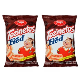 YUPI Tozinetas Fred 40 gr. - 2 Pack / Chips with Bacon Flavor 1.4 oz. - 2 Pack