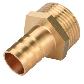 Drado Hose Nozzle Brass Brass Hose Connection Plug Adapter 1 Inch Male x 3/4 Inch Nozzle (19 mm) 1 Piece