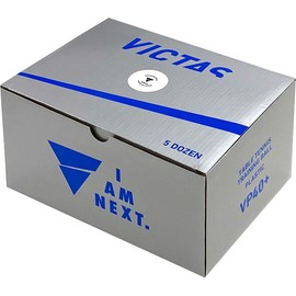 VICTAS VP40+ Table Tennis Practice Balls, Training Balls, 5 Dozens, White 015500