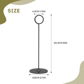 Urban Deco Urban Deco 16 Pieces Table Card Holder 8 inches Table Number Holders Place Steel Card Holders for Photos, Food Signs, Memo Notes, Weddings, Restaurants, Birthdays (Black)