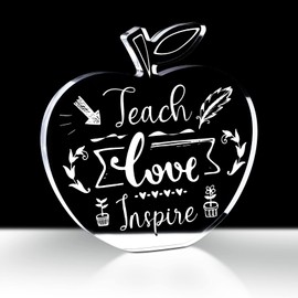 Yalikop Apple Shape Teacher Appreciation Gifts for Women Christmas Thank You Teacher for Back to School Graduation Gifts Office Desk Decor and Paperweight Supplies(Love Style)