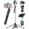 TUXOIUBA Professional Selfie Stick Tripod, 180cm Extendable 4-Leg Stand with