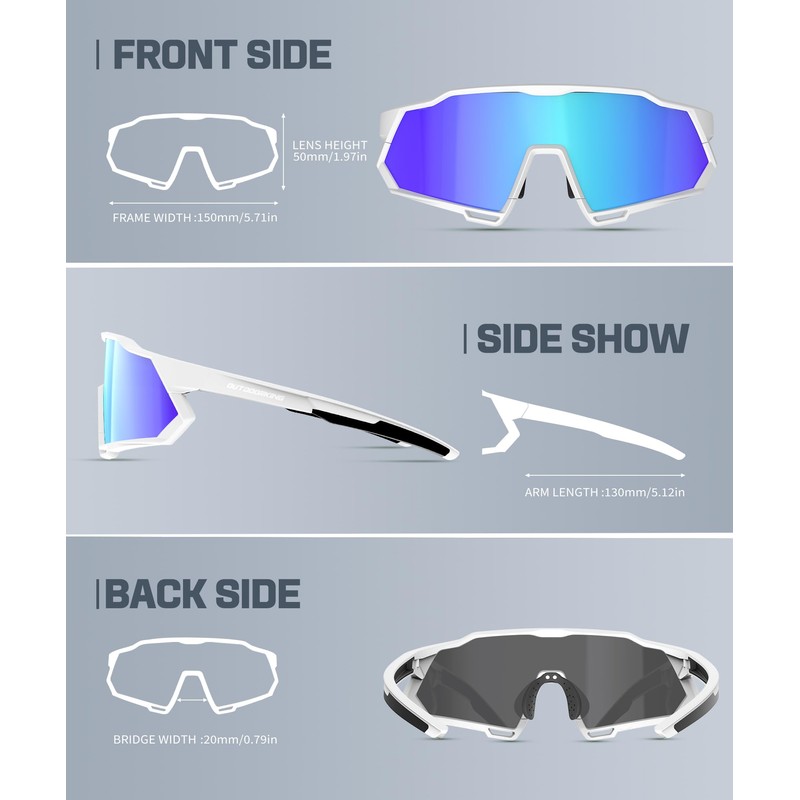 OUTDOORKING Mens Sunglasses Sports Sun Glasses Polarized Sunglasses Men UV400