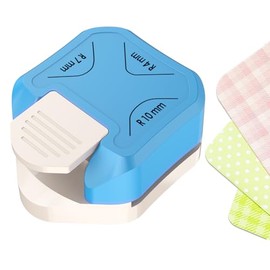 GeeRic 3-en-1 Perforadora Redondeadora,Cortador de Esquinas 3 en 1 para Hacer Tarjetas, para Hacer Tarjetas, Laminado, Cartulina（Azul）