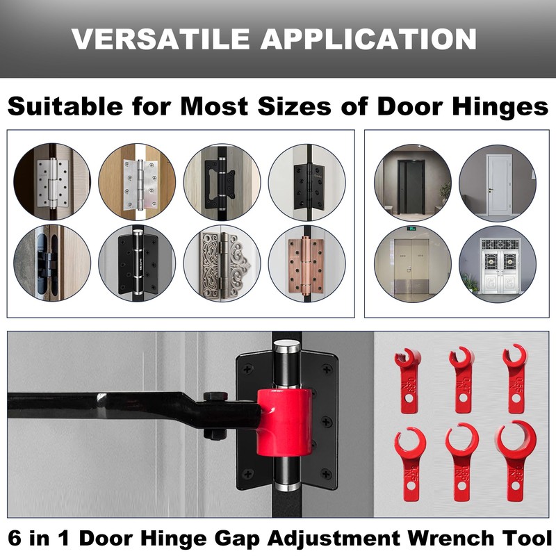 TOLCHENO 6 in 1 Door Hinge Adjustment Tool, Hinge Gap