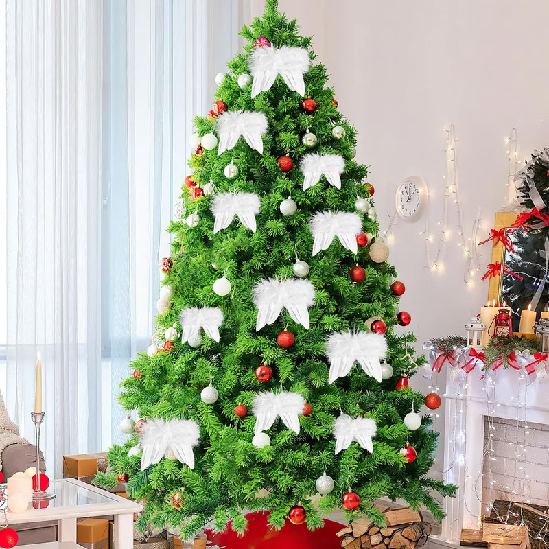 12 Pieces White Christmas Tree Decorations, Christmas Tree Decorations, Angel