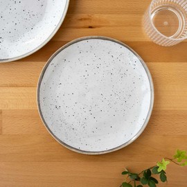 Turhong TT21826971 Retreat Pottery Salad Plate, 8.3 inches (21 cm), White, Break-Resistant, Melamine Dinnerware, Plastic, Dishwasher Safe, One Plate, Stylish, Cute, Lightweight, Outdoors, Camping