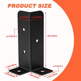 Cokritsm 4PCS Adjustable Deck Post Anchor Base Brackets Fit 1.5x1.5,2x2,2x4,4x4 Post, Fence Post Brackets Deck Post Brackets Support Deck Base Plate Pergola Brackets Fence Kit Mailbox Mount