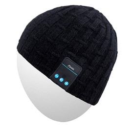 Rotibox Washable Winter Men Women Hat Bluetooth Beanie Running Cap w/Wireless Stereo Headphones Mic Hands Free Rechargeable Battery for Outdoor Sports Skiing Snowboard Camping, Black …