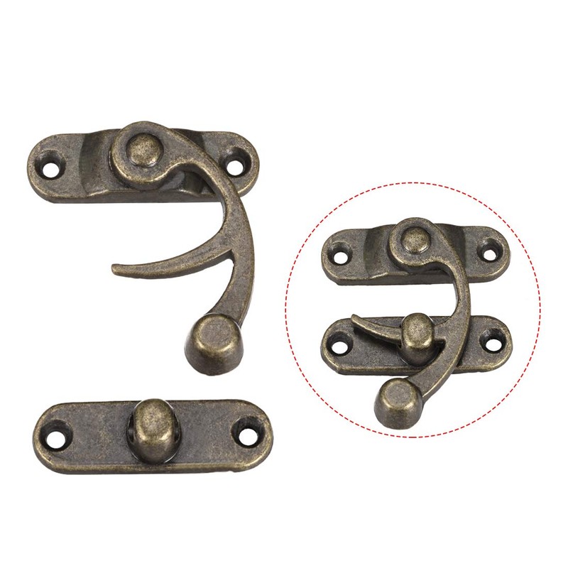 uxcell Antique Vintage Lock Clasp Right Latch Hook Hasp 42mm