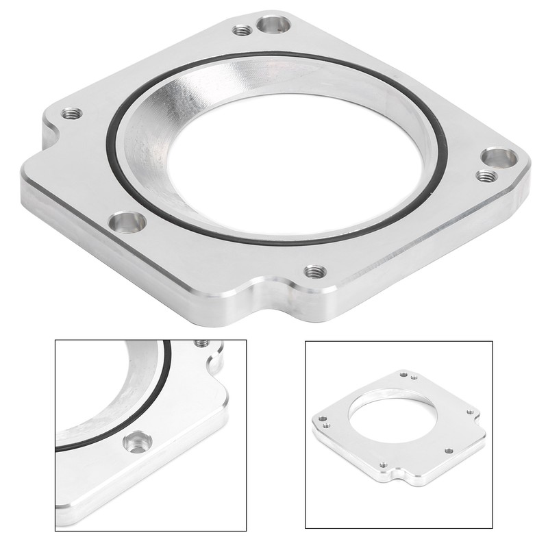 Throttle Body Adapter Plate Natural Finish Aluminum with Mounting Bolts