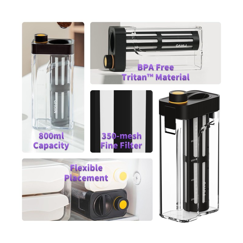 MAVO Cold Brew Coffee Maker, 27oz Iced Coffee Maker and