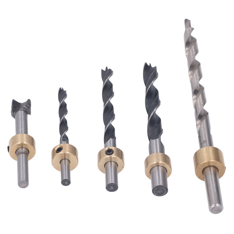 5Pcs Pocket Hole Drill Bit 3 Knife Points High Speed