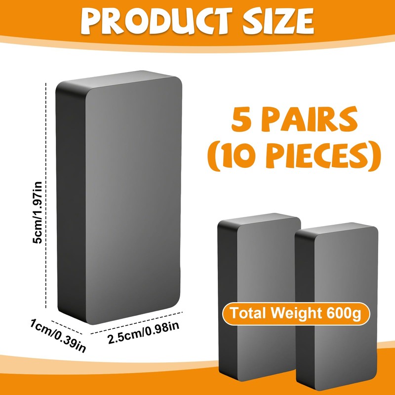 UHETLET Pack of 10 Magnetic Weights Magnetic Shower Curtain Weights