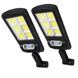 NUNET 2 Pack 120 LED Solar Security Lights Outdoor, Motion Sensor with Remote Control, 3 Modes Weatherproof, Dusk to Dawn, Wireless Solar Street/Flood Lights for Garden Yard Garage Patio Parking Lot