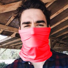 Headband Headwear Scarf Neck Gaiter Balaclavas Bandana Dustproof Sun Dust Protection for Outdoors Sports Hiking Cycling Running Fishing (Shocking Hot Pink)