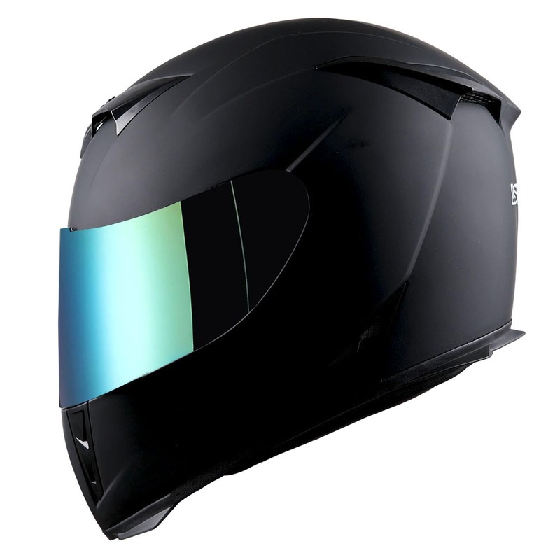 1STorm Motorcycle Full Face Helmet Skull King Matt Black +