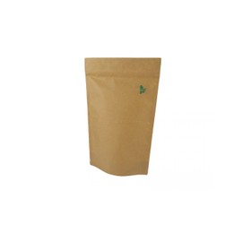 Jamo Solutions Kraft Paper Food Bag - Fully Biodegradable Stand Up Pouch with Zip Lock - Resealable Storage Bag for Dry Food, Coffee, Spices - 10 x 1000 ml