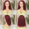 12INCH 99J Burgundy Water Wave Lace Front Wigs Human Hair