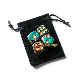 Levarage 0019 Marble Red Green Yellow Dice Size 1.5cm Square Trademarked Product