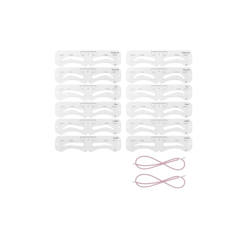 12 Pcs Reusable Eyebrow Stencils for Beginners, Eyebrow Stamp Brow