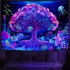 Fluorescent Tree Tapestry Brushed Fabric Backdrop Wall Art Decor UV