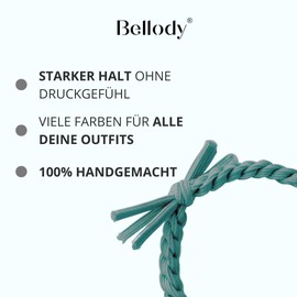 Bellody® Original Hair Bobbles - Stylish Braided Hair Bobbles with Strong Hold (Pack of 4 - Quetzal Green)