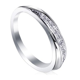 Elensan 18K Gold Plated Rings Cubic Zirconia Band | Wedding Rings for Women Hypoallergenic Anniversary Bands | Gold Rings for Women (8)