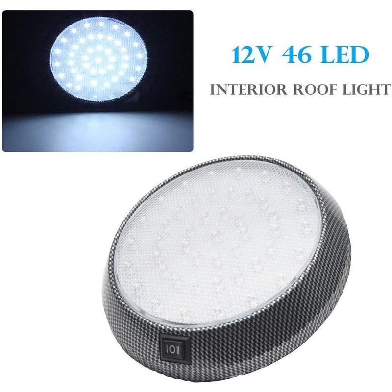 Riloer Car Reading Light 12V 46-LED Round Car Auto Interior