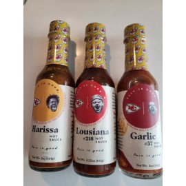 Spicin Foods Kansas City Chiefs Pain Is Good Hot Sauce 3 Varieties 5oz Bottles