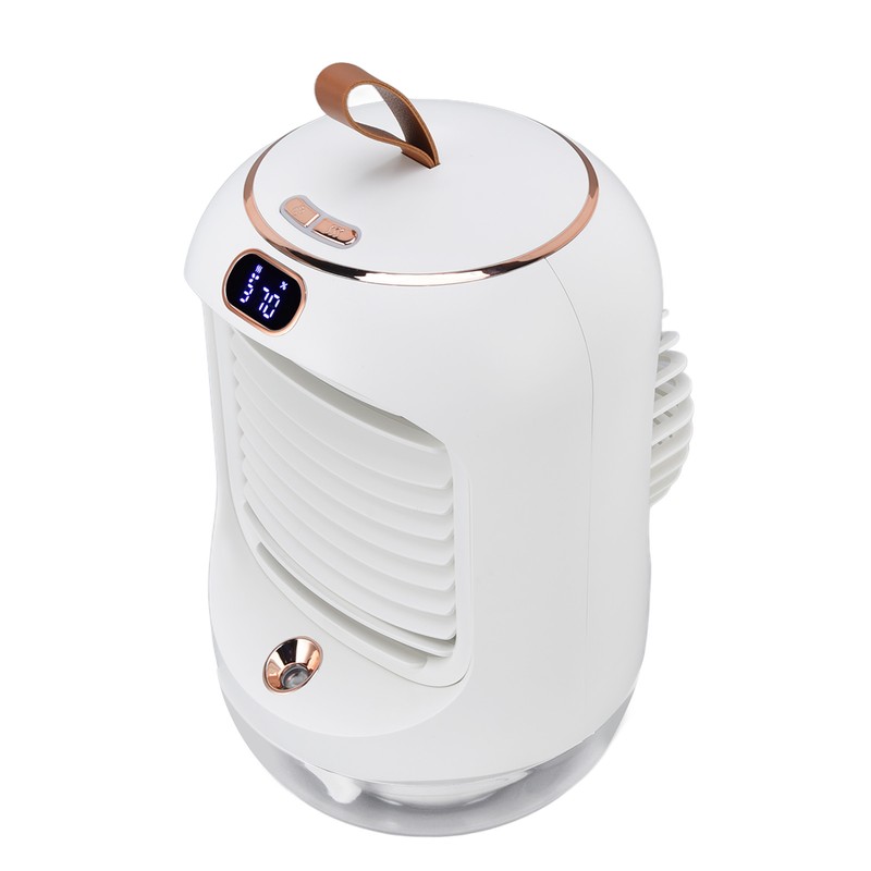 Mini Air Conditioner Humidifier Aromather 3 Gears 5 Blades USB