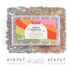 Incraftables 3000pcs Spacer Beads for Bracelets Making (Gold, Silver & Rose Gold). Best Rondelle Spacer Beads for Jewelry Making Kit. Bulk Assorted Round Ball, Cube, Crystal Bead Set for DIY Crafts