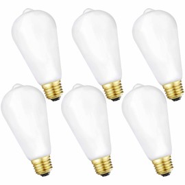 Leools LED Light Bulb Dimmable Flick-Free Matt White 6W Cool White 5000k Frosted Glass CRI90 600LM, 60W Equivalent Vintage LED Edison Antique LED Filament Light Bulb,E26 Standard Base,6 Pack