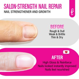 CHUCHU Nail Strengthener and Repair for Women: Pink Extra Strong Hardener and Growth Treatment for Damaged Peeling Thin Nails - Nail Adhesive for Salon Home Manicure Beginners Need UV Cured