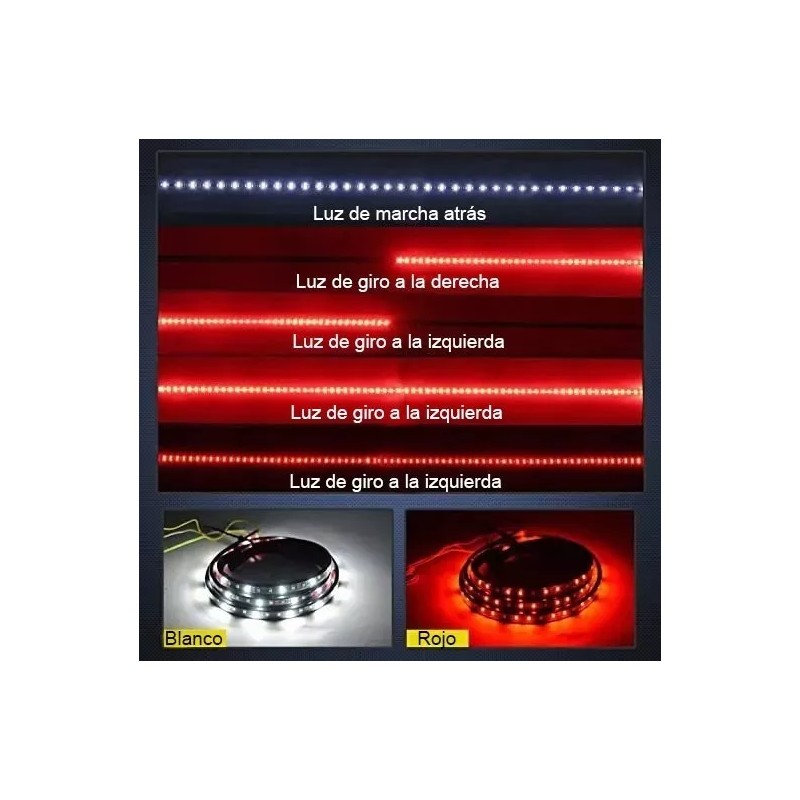 PUNKZZ Tiras Trasera Luces Direccionales Secuencial Drl Auto Camion