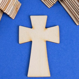 Package of 100 Unfinished Wood Celtic Cross Cutouts for Kids Crafting, Creating and Embellishing