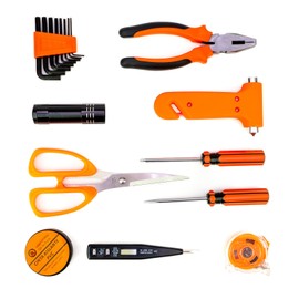 The Ultimate 17-Piece Auto Repair Tool Set Be Ready for Anything on the Road w/Our Combination Pliers, Safety Hammer, Screwdrivers, Voltage Tester Pen and Convenient Carrying Case