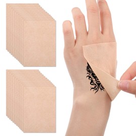 MBAIYO 24 pcs Invisible Tattoo Cover Up Patches, Waterproof Sweatproof Ultra Thin Tattoo Cover Up Patch for Tattoos Scars Birthmarks, 4.7 x 3.3 inch(white skin tone)