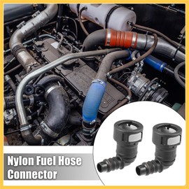 REPAIROCK 2pcs Fuel Line Quick Connect 90 Degree Push-On Single Barb Adapter Connector for 1/2 to 1/2 Rubber Tubing Auto Replacement Parts