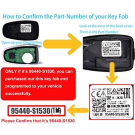 Smart Key for Hyundai Santa Fe 2021-2022, Alliskeys 5-Buttons Proximity Key Fob Replacement for Hyundai Santa Fe TQ8-FOB-4F27 95440-S1530
