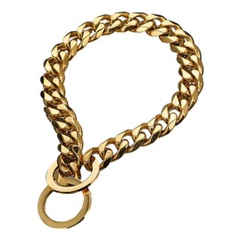 Choke Collar for Dogs | 34 Inch Dog Pulling Collar | Stylish Stainless Heavy Duty Chain Fits 30in Neck for Small Large Breed Nighttime Safety Behavior Correction Puppy