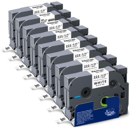 8 x XemaX Label Tape Compatible with Brother P-touch Tapes 9 mm TZe-221 TZ-221 Label Tapes Black on White Label Cassette for Brother P-Touch PT-E110 H100R H110 H101C H108 E100 H100LB H105