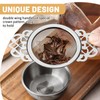 2 Pack Small Fine Mesh Tea Strainers with Bowl, Stainless