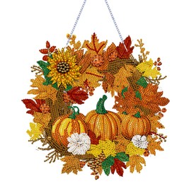 Diamond Painting Autumn Picture Set, Diamond Painting Pendant, Autumn Garland, Acrylic Crafts, Diamond Painting Window Pictures for Autumn Decoration, Window Hanging Decoration, Diamond Painting Door