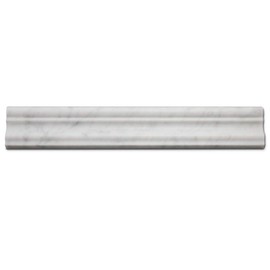 Soulscrafts Italian White Carrara Marble Chair Rail Trim Molding 2 x 12 Inch Polished 8 Pcs/Box