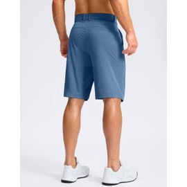 Soothfeel Men's Casual Shorts 7"/ 9" /11" Golf Shorts for Men Flat Front Dress Work Shorts Lightweight with 3 Pockets Stone_Slab_Blue L11.W35