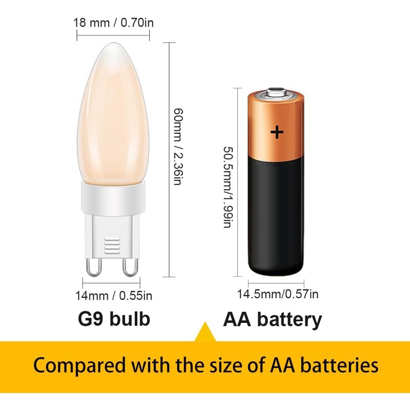 Ruiandsion 4W=40W T4 G9 Halogen Replacement, Dimmable 2200K, AC110-130V, for