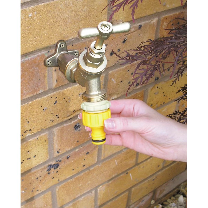 HOZELOCK 3/4â€ (26.5mm) & 1/2â€ (21mm) Outdoor Threaded Tap Connector
