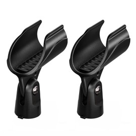 Generic WA371 Wireless Microphone Clip Holder Clamp for Shure QLXD2/SM58 Handheld Transmitter, 2 Pack, Black, MS-WA371